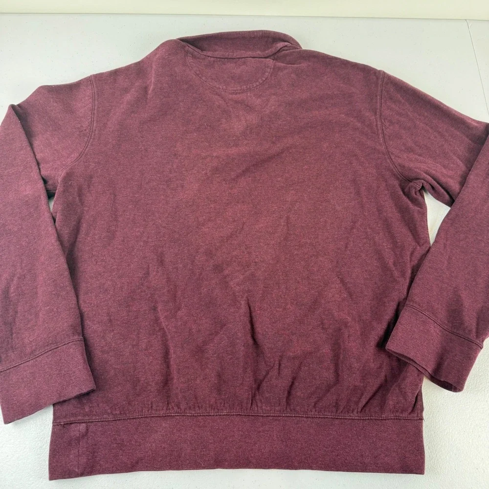 Polo Ralph Lauren Mens Small Burgundy Heather Quarter Zip Pullover Sweater Pony